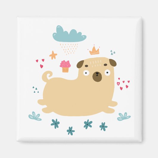 Happy Puggy Magnet (Vorne)