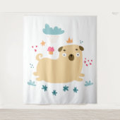 Happy Puggy Tapestry Wandteppich (Vorderseite)