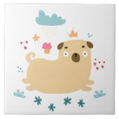 Happy Puggy Tile Fliese (Vorderseite)