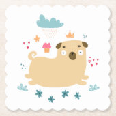 Happy Puggy Untersetzer (Vorderseite)