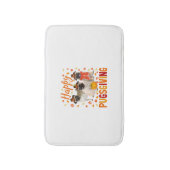 Happy Pugsgiving Niedlich Erntedank Mops Hunde Wea Badematte (Vorderseite Vertikal)