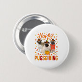 Happy Pugsgiving Niedlich Erntedank Mops Hunde Wea Button (Vorne & Hinten)