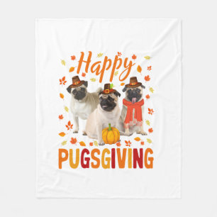 Happy Pugsgiving Niedlich Erntedank Mops Hunde Wea Fleecedecke