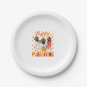 Happy Pugsgiving Niedlich Erntedank Mops Hunde Wea Pappteller
