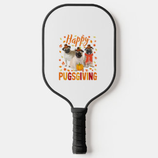 Happy Pugsgiving Niedlich Erntedank Mops Hunde Wea Pickleball Schläger