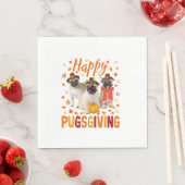 Happy Pugsgiving Niedlich Erntedank Mops Hunde Wea Serviette (Beispiel)