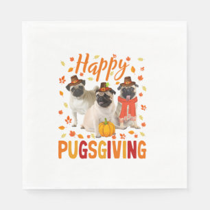 Happy Pugsgiving Niedlich Erntedank Mops Hunde Wea Serviette