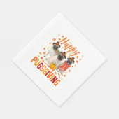 Happy Pugsgiving Niedlich Erntedank Mops Hunde Wea Serviette (Ecke)