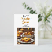 Happy Pumpkin Brot Day | 30. Oktober Postkarte (Stehend Vorderseite)