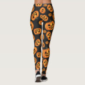 Happy Pumpkin Face Halloween Leggings (Rückseite)