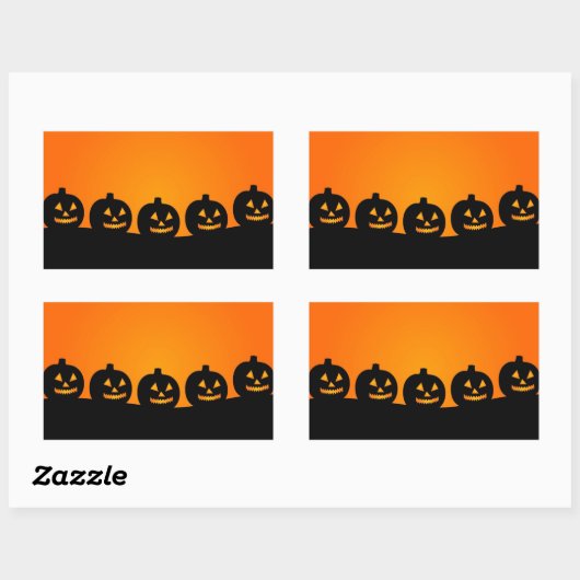 Happy Pumpkin Face Rectangle Stickers (Blatt)