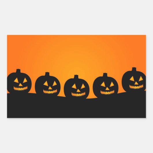 Happy Pumpkin Face Rectangle Stickers (Vorderseite)