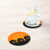 Happy Pumpkin Face Round Paper Untersetzer (Vor Ort)