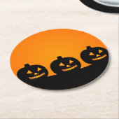 Happy Pumpkin Face Round Paper Untersetzer (Angewinkelt)