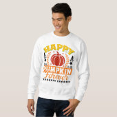 Happy Pumpkin Forever Season mit Blätter Kürbis Sweatshirt (Vorne ganz)