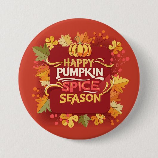 Happy Pumpkin Gewürzsaison Button (Vorderseite)