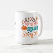 Happy Pumpkin Gewürzsaison Falltypografie Kaffeetasse (VorderseiteRechts)