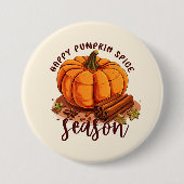Happy Pumpkin Gewürzsaison - Gemütliche Herbstwoch Button (Vorderseite)