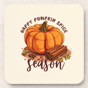 Happy Pumpkin Gewürzsaison - Gemütliche Herbstwoch Getränkeuntersetzer