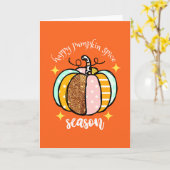 Happy Pumpkin Gewürzsaison Niedlicher Erntedank Ca Karte (Gelbe Blume)