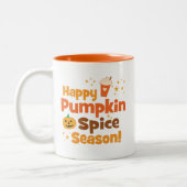 Happy Pumpkin Gewürzsaison Zweifarbige Tasse (Links)