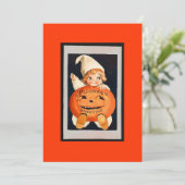 Happy Pumpkin Halloween Einladung (Stehend Vorderseite)