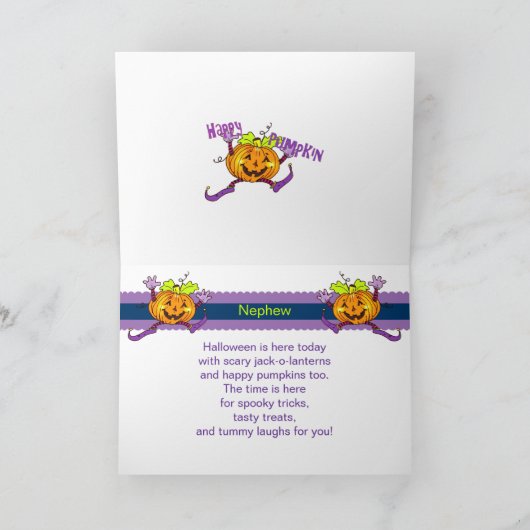 Happy Pumpkin Happy Halloween Nephew Karte (Innenseite)