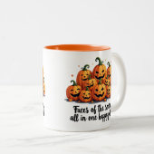 Happy Pumpkin Patch Faces Zweifarbige Tasse (VorderseiteRechts)