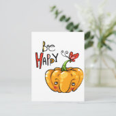 Happy Pumpkin Postkarte (Stehend Vorderseite)