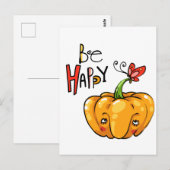 Happy Pumpkin Postkarte (Vorne/Hinten)