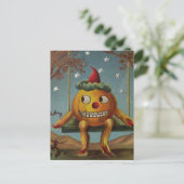 Happy Pumpkin (Vintage Halloween-Karte) Postkarte (Stehend Vorderseite)