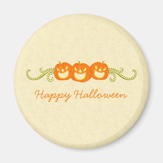 Happy Pumpkin Wirbel Halloween Magnet (Vorne)
