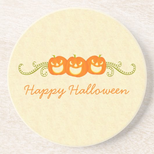 Happy Pumpkin Wirbel Halloween Untersetzer (Vorne)