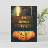 Happy Pumpkins 6. Geburtstagsparty Einladung (Stehend Vorderseite)