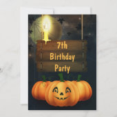 Happy Pumpkins 7. Geburtstagsparty Einladung (Vorderseite)