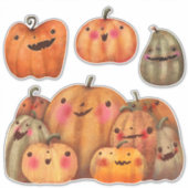 Happy Pumpkins Collection - Niedliches Halloween Aufkleber (Vorderseite)