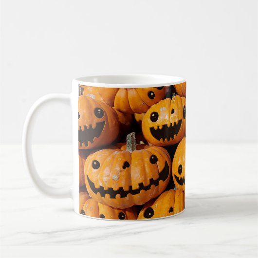 Happy Pumpkins Halloween Herbssaison Kaffeetasse (Links)