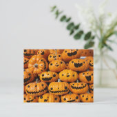 Happy Pumpkins Halloween Herbssaison Postkarte (Stehend Vorderseite)