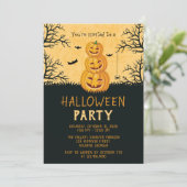 Happy Pumpkins Halloween-Party Einladung (Stehend Vorderseite)