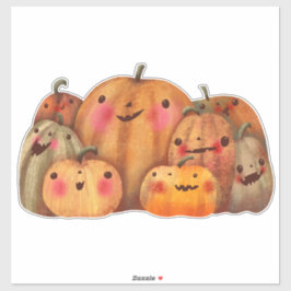 Happy Pumpkins - Niedliches Halloween Aufkleber