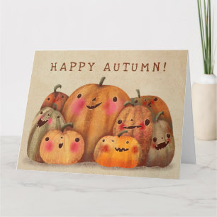 Happy Pumpkins - Niedliches Halloween Karte