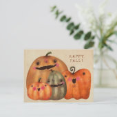 Happy Pumpkins - Niedliches Halloween Postkarte (Stehend Vorderseite)