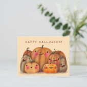 Happy Pumpkins - Niedliches Halloween Postkarte (Stehend Vorderseite)