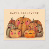 Happy Pumpkins - Niedliches Halloween Postkarte (Vorderseite)
