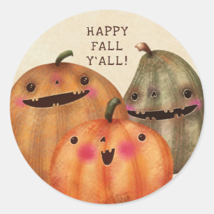 Happy Pumpkins - Niedliches Halloween Runder Aufkleber