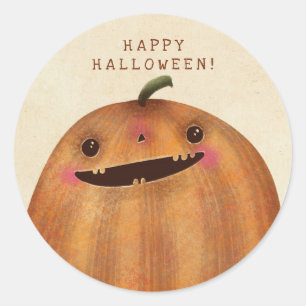 Happy Pumpkins - Niedliches Halloween Runder Aufkleber