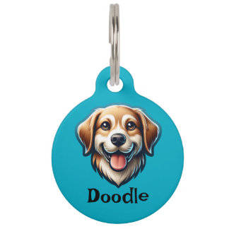 "Happy Pup Custom Tag - Name und Kontaktinformatio Haustiermarke