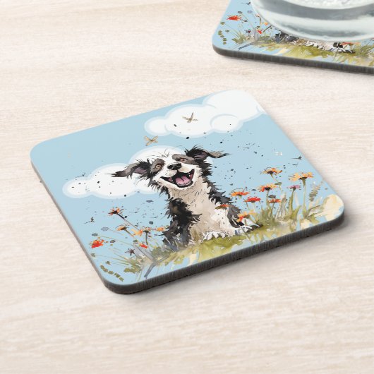 Happy Pup Getränkeuntersetzer (Linke Seite)