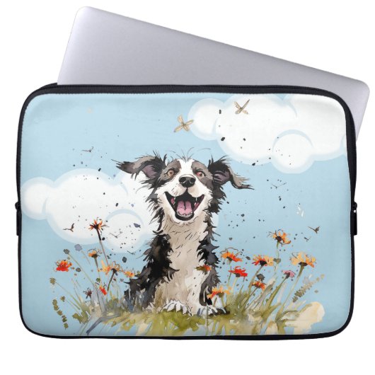Happy Pup Laptopschutzhülle (Vorderseite)