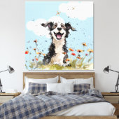 Happy Pup Leinwanddruck (Insitu (Schlafzimmer))